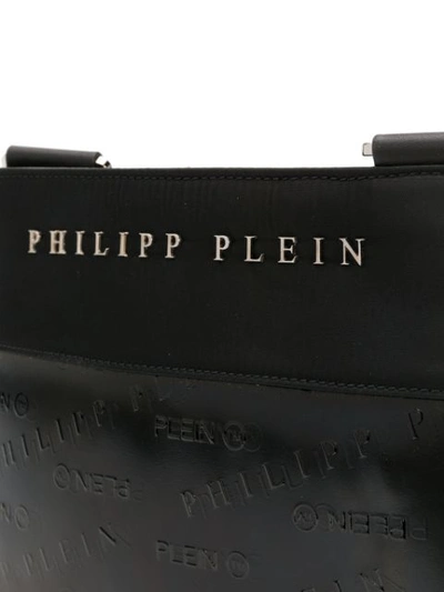 PHILIPP PLEIN LOGO浮雕单肩包 - 黑色