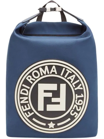 Shop Fendi Canvas Backpack - Blue