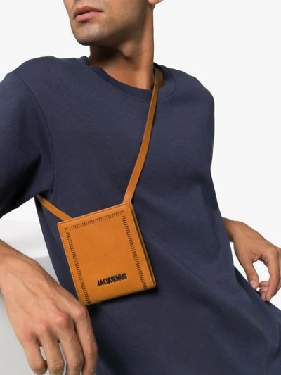 Shop Jacquemus Le Gadjo Leather Shoulder Bag In Brown