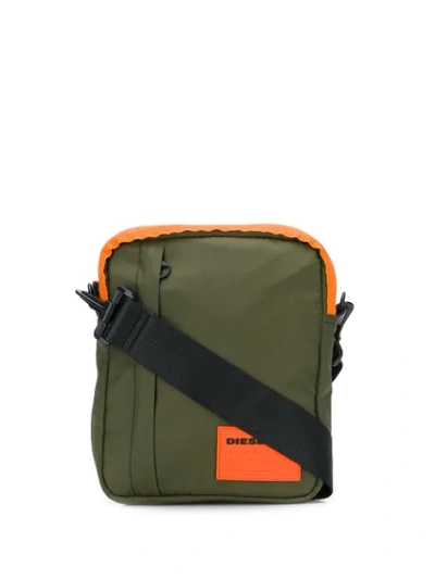 Shop Diesel Compact Messenger Bag In Green