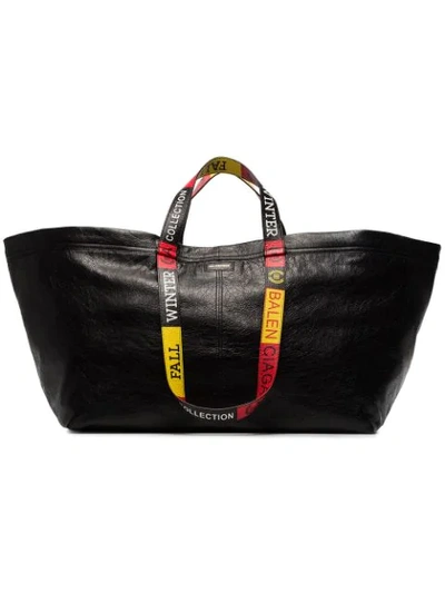 Shop Balenciaga Black Carry Large Leather Tote Bag