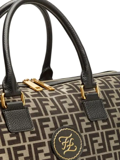 Shop Fendi Ff Motif Travel Bag In Gold