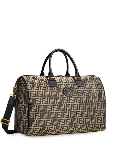 Shop Fendi Ff Motif Travel Bag In Gold