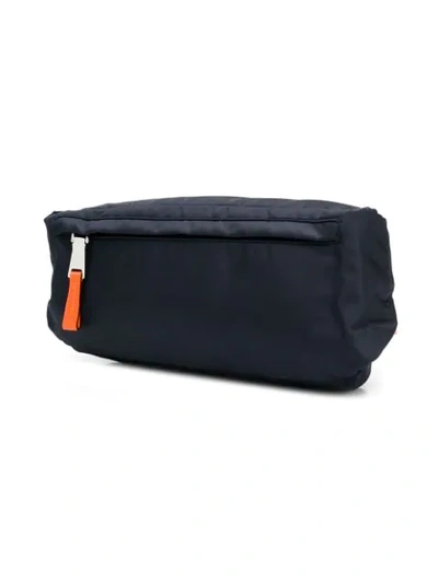 Shop Prada Panelled Belt Bag In Blue