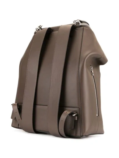 Shop Loewe Logo Embossed Backpack In Brown