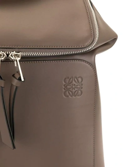 Shop Loewe Logo Embossed Backpack In Brown