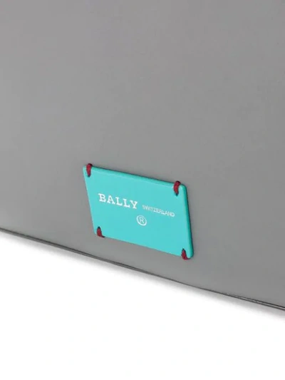Shop Bally Logo Band Pouch In Grey