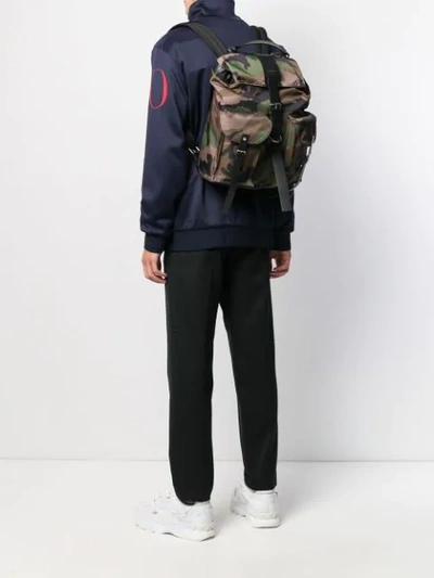 Shop Valentino Garavani Camouflage Backpack In Y28 Green Military