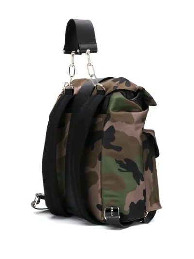 Shop Valentino Garavani Camouflage Backpack In Y28 Green Military