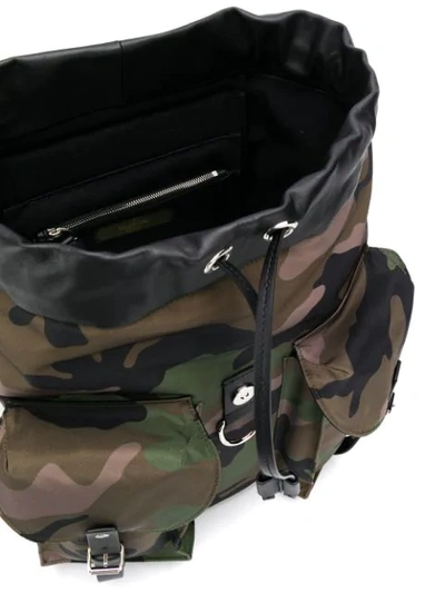 Shop Valentino Garavani Camouflage Backpack In Y28 Green Military