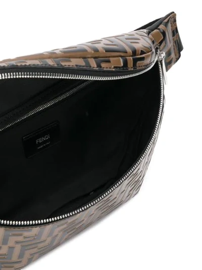 Shop Fendi Ff Monogram Belt Bag In Brown