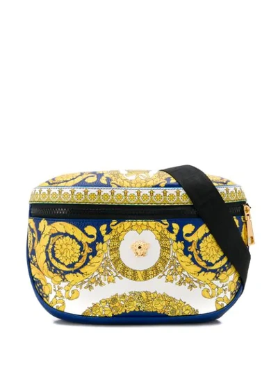 Shop Versace Baroque Print Belt Bag In Blue