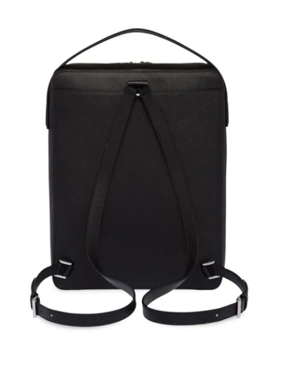 Shop Prada Saffiano Backpack In Black