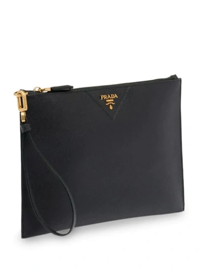 Shop Prada Hand Strap Clutch Bag In F0632 Black 1