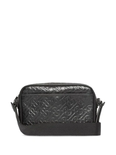 Shop Burberry Monogram Leather Crossbody Bag In Black