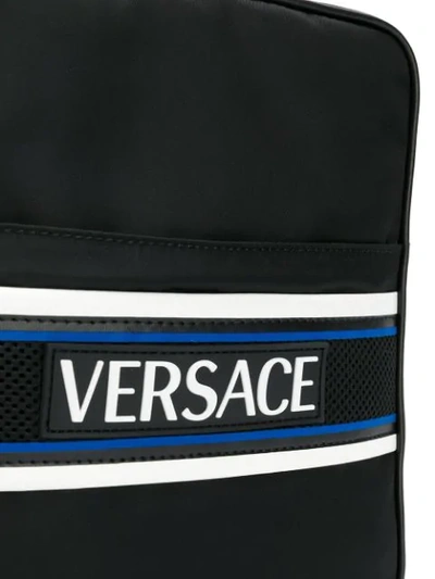 Shop Versace Schultertasche Mit Netzeinsatz In Black