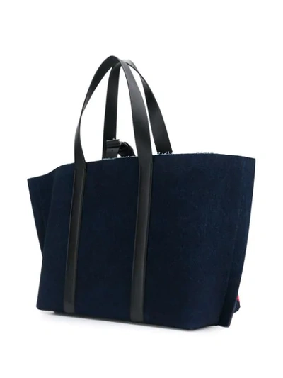 VALENTINO VALENTINO GARAVANI V LOGO DENIM TOTE - 蓝色