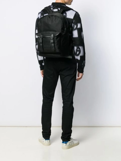 Shop Versace Signature Medusa Detailed Backpack In Black