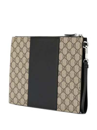 Shop Gucci Gg Supreme Clutch In Neutrals