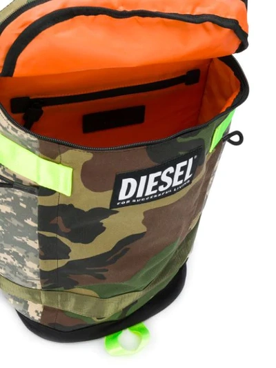 Shop Diesel Rucksack Mit Camouflage-print In Green