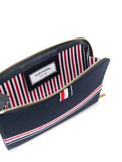 Shop Thom Browne Striped Clutch Bag In 415 Navy