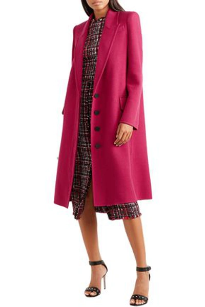 Shop Alexander Mcqueen Wool And Cashmere-blend Felt Coat In Fuchsia