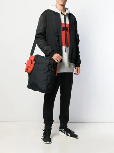 Shop Y-3 Logo Pocket Shoulder Bag In Orange