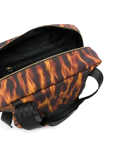 Shop Versace Leopard Backpack Tote - Black
