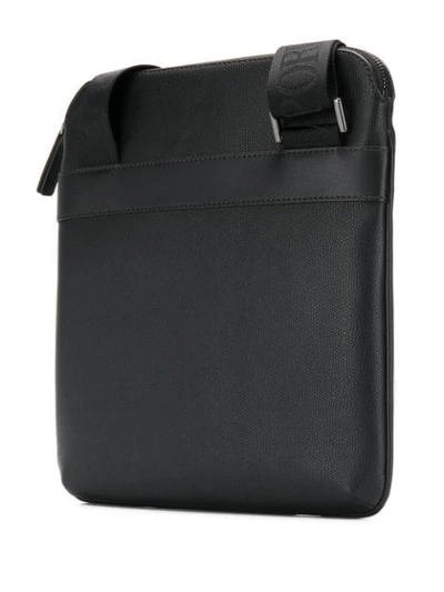 Shop Emporio Armani Logo Print Shoulder Bag In Black