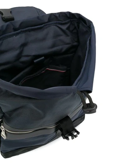 Shop Tommy Hilfiger Textile Flap Backpack In Blue