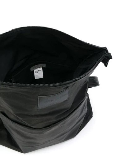 Shop Yohji Yamamoto Foldover Satchel Bag In Black