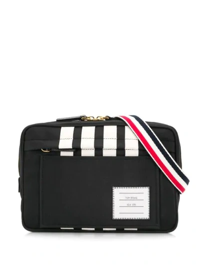 Shop Thom Browne Contrast Stripe Belt Bag In Black