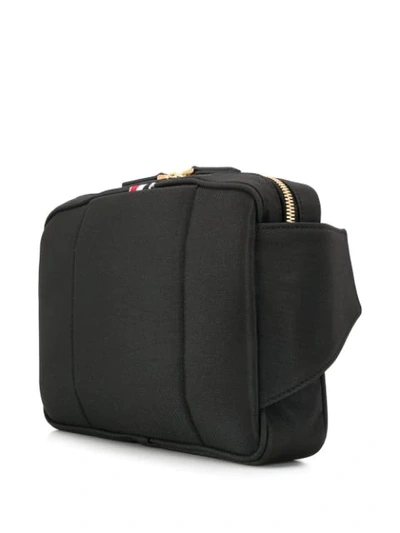 Shop Thom Browne Contrast Stripe Belt Bag In Black