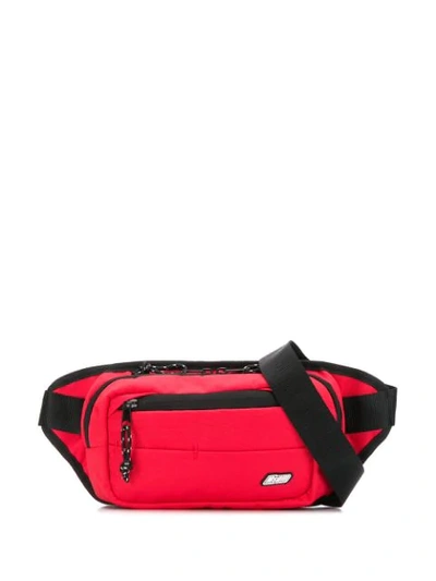 Shop Msgm Logo Patch Belt Bag In Red
