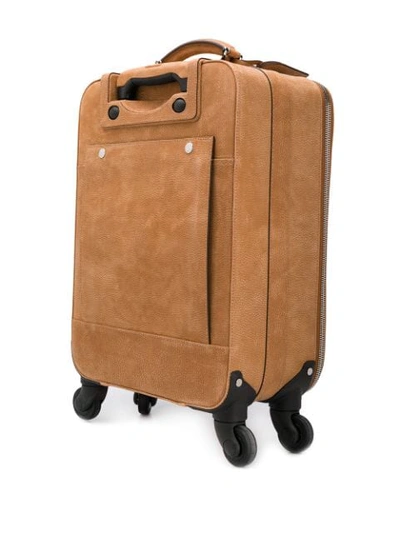 Shop Brunello Cucinelli Four Wheel Suitcase In Neutrals