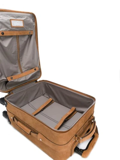 Shop Brunello Cucinelli Four Wheel Suitcase In Neutrals