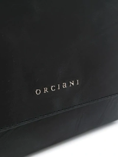 Shop Orciani Logo Print Messenger Bag In Black