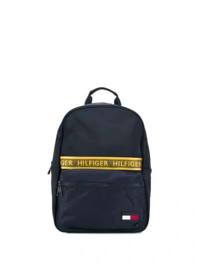 Shop Tommy Hilfiger Logo Tape Backpack In Blue