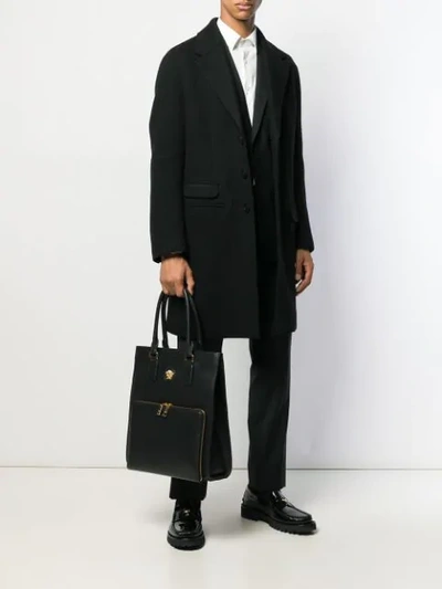 Shop Versace Medusa Motif Tote Bag In Black