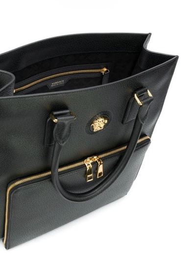 Shop Versace Medusa Motif Tote Bag In Black