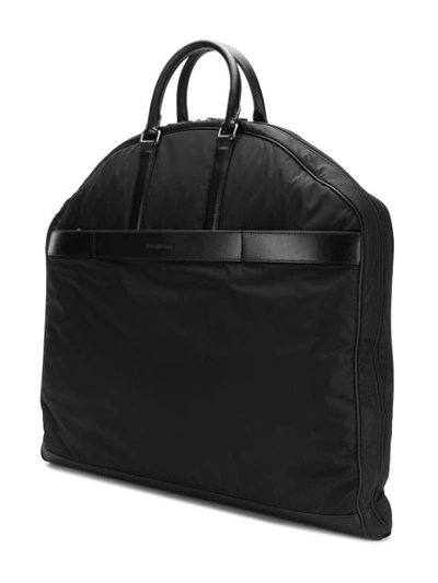 Shop Ermenegildo Zegna Woven Panel Garment Bag In Black