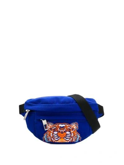 Shop Kenzo Embroidered Tiger Logo Belt Bag In Blue
