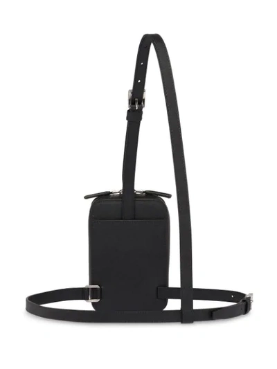 Shop Prada Logo Plaque Harness Body Bag In Black