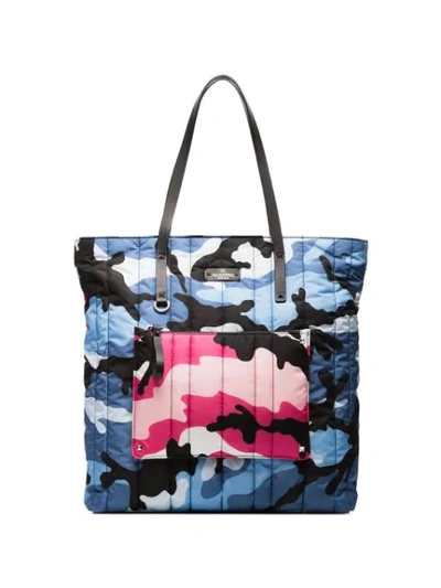 Shop Valentino Garavani Rockstud Camushuffle Tote In Multicolour