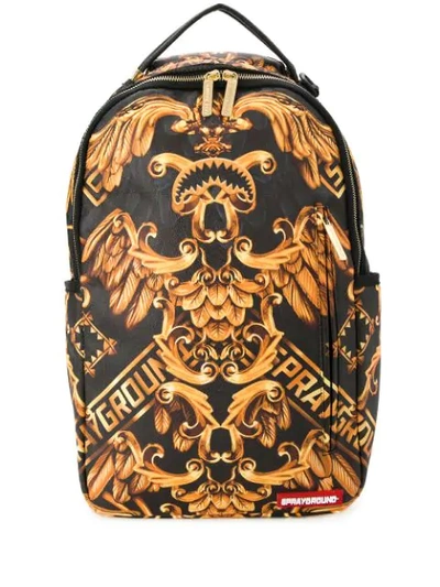 Shop Sprayground Palace Of Sharks Printed Backpack In Yellow