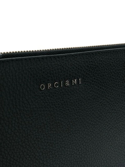 Shop Orciani Logo Print Clutch Bag In Black