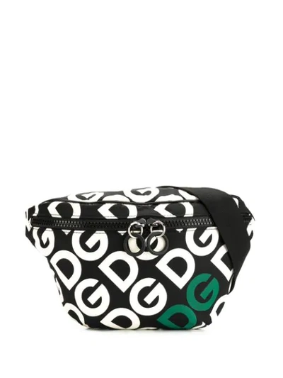 Shop Dolce & Gabbana Logo Print Belt Bag In Black
