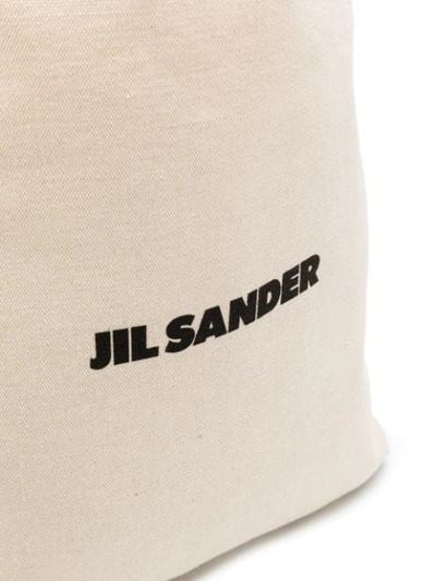 Shop Jil Sander Logo Print Tote In 102 Natural