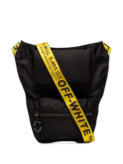 Shop Off-white Logo-strap Cross Body Bag In Black