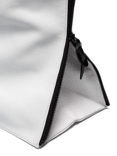 YOHJI YAMAMOTO WHITE LOGO LEATHER TOTE BAG - 白色